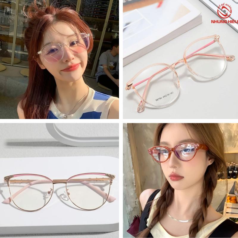 Mẫu gọng kính cận nữ màu hồng
