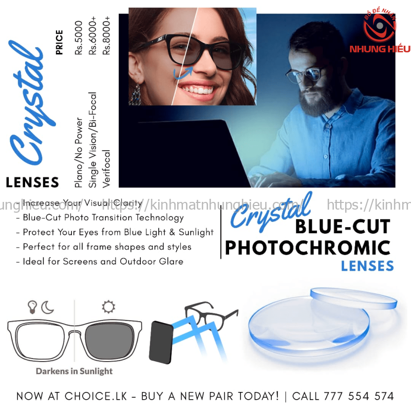 Mắt kính Mihan đổi màu Blue Cut Photochromic