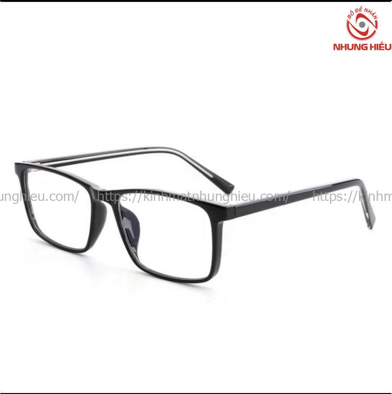 Combo Gọng Chữ Nhật Nhựa Dẻo & Mihan Blue Cut