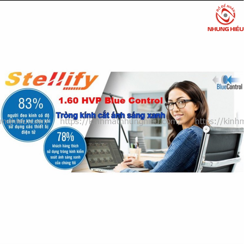 Tròng Hoya 1.60 Stellify Blue Control Lọc Ánh Sáng Xanh Thông Minh