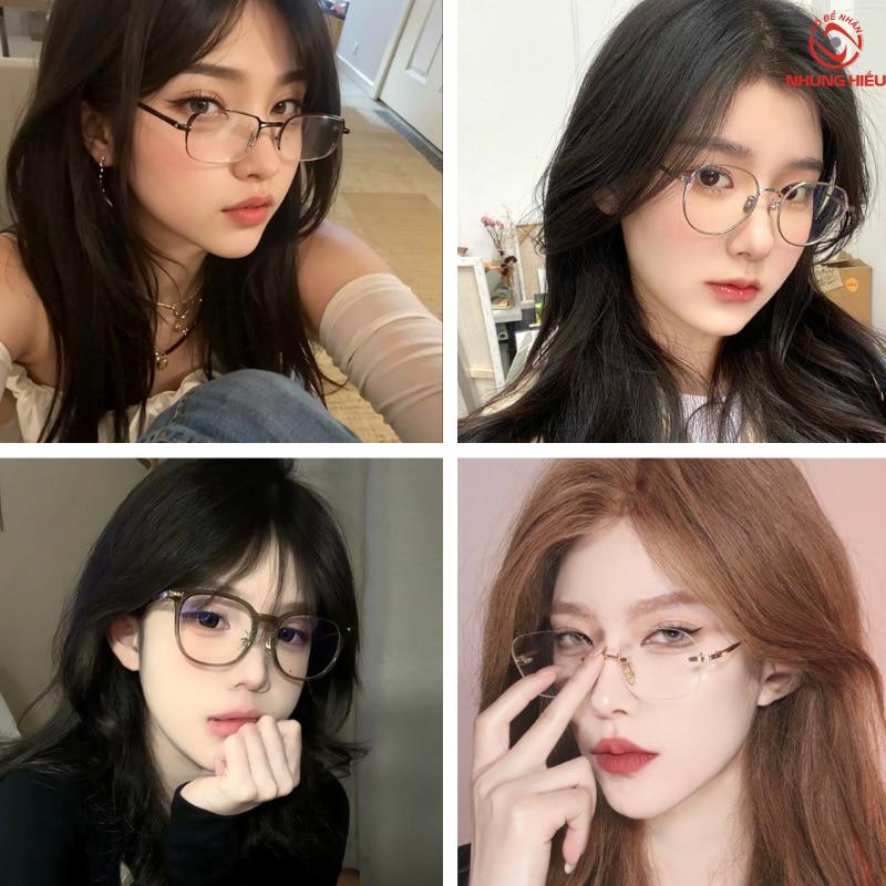 Kính cận đẹp cho nữ mặt dài