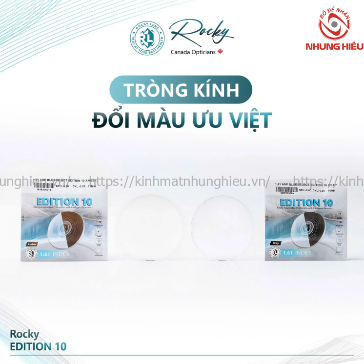 ROCKY Tròng Kính Đổi Màu Siêu Nhanh Lọc ASX Edition10 1.61