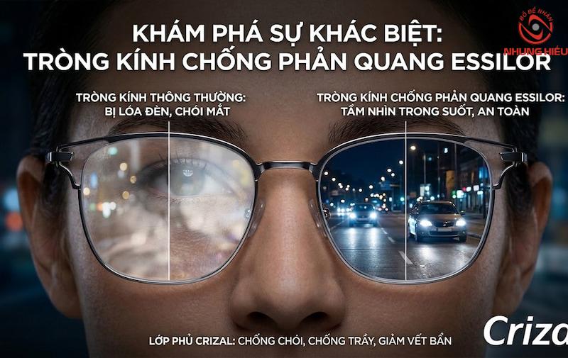 Tròng kính chống phản quang Essilor